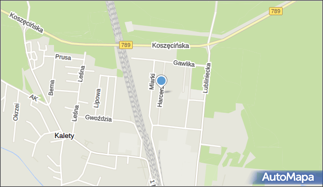 Kalety powiat tarnogórski, Harcerska, mapa Kalety powiat tarnogórski