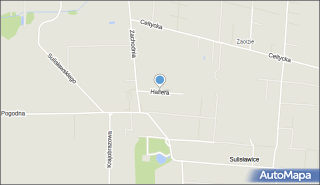 Kalisz, Hallera Józefa, gen., mapa Kalisza