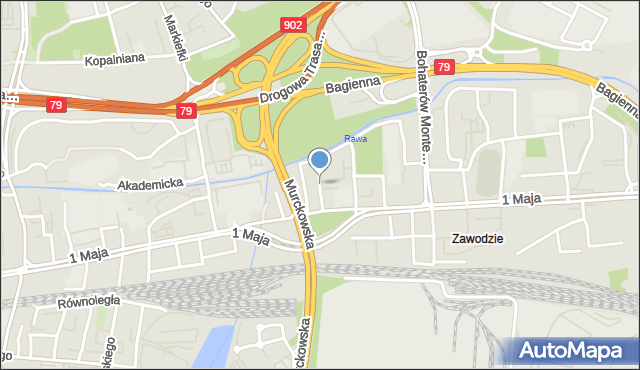 Katowice, Hałubki Gabriela, mapa Katowic
