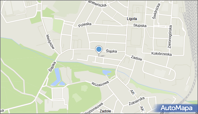 Katowice, Harcerska, mapa Katowic