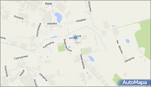 Kicin gmina Czerwonak, Haasego Ludwika, ks., mapa Kicin gmina Czerwonak