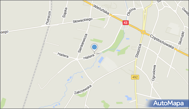 Kłobuck, Hallera Józefa, gen., mapa Kłobuck