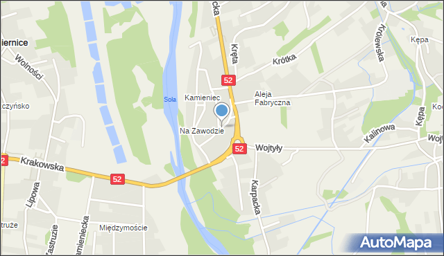 Kobiernice, Handlowa, mapa Kobiernice