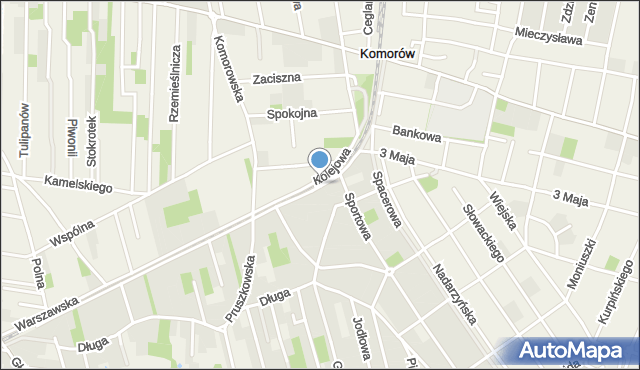 Komorów gmina Michałowice, Harcerska, mapa Komorów gmina Michałowice