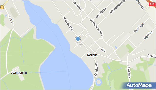 Kórnik, Harcerska, mapa Kórnik