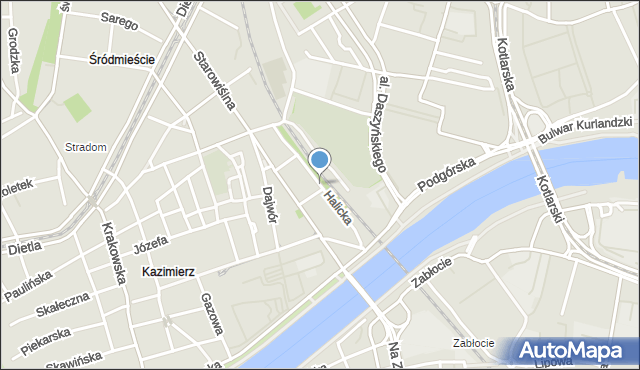 Kraków, Halicka, mapa Krakowa