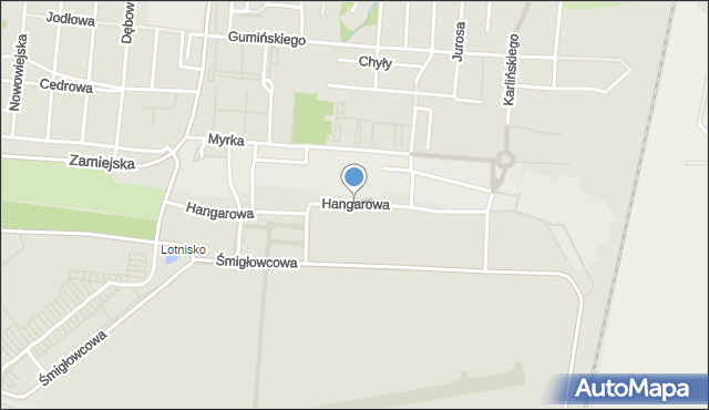 Legnica, Hangarowa, mapa Legnicy