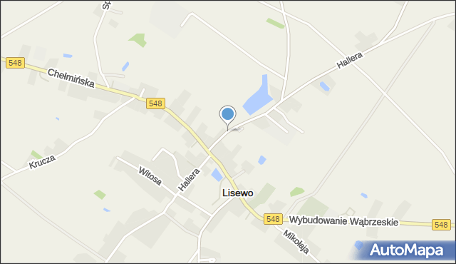 Lisewo powiat chełmiński, Hallera Józefa, gen., mapa Lisewo powiat chełmiński