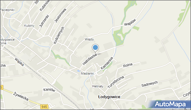 Łodygowice powiat żywiecki, Habdasów, mapa Łodygowice powiat żywiecki