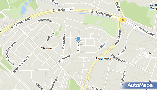Lublin, Harcerska, mapa Lublina