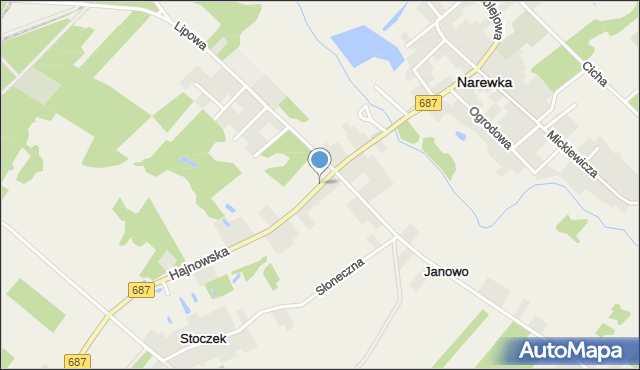 Narewka, Hajnowska, mapa Narewka