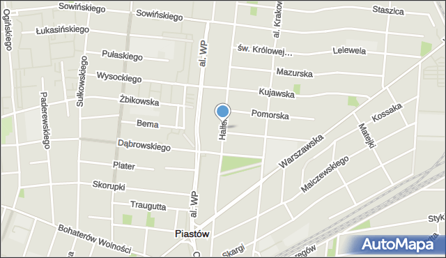 Piastów powiat pruszkowski, Hallera Józefa, gen., mapa Piastów powiat pruszkowski