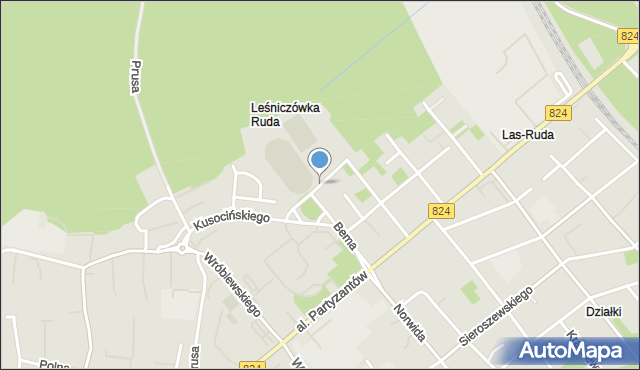 Puławy, Hauke-Bosaka Józefa, gen., mapa Puław