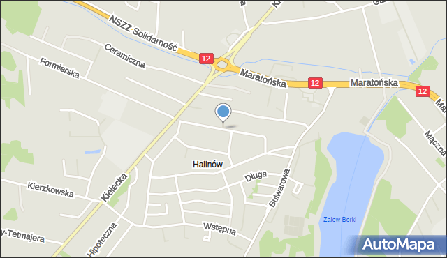 Radom, Halinowska, mapa Radomia