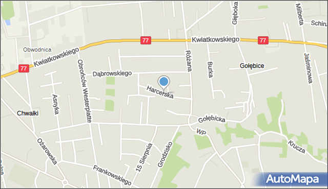 Sandomierz, Harcerska, mapa Sandomierza