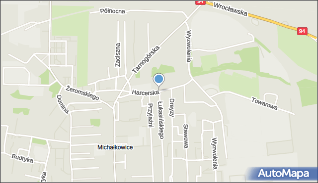 Siemianowice Śląskie, Harcerska, mapa Siemianowice Śląskie