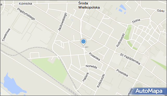 Środa Wielkopolska, Hallera Józefa, gen., mapa Środa Wielkopolska