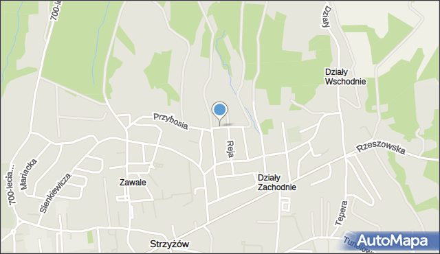 Strzyżów, Hajduk Anny, mapa Strzyżów