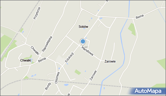 Tarnobrzeg, Handlowa, mapa Tarnobrzegu