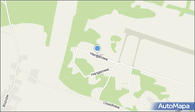 Tomaszowo, Hangarowa, mapa Tomaszowo
