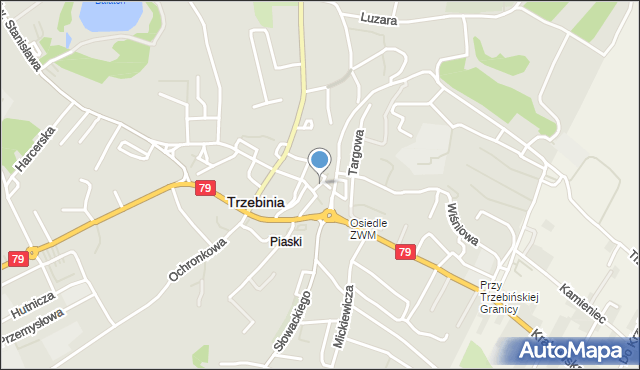 Trzebinia powiat chrzanowski, Handlowa, mapa Trzebinia powiat chrzanowski