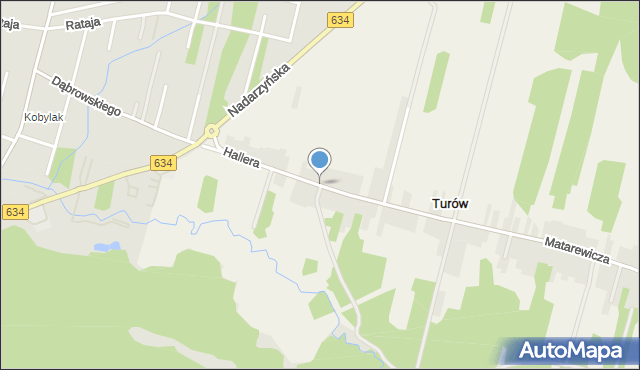 Turów gmina Wołomin, Hallera Józefa, gen., mapa Turów gmina Wołomin