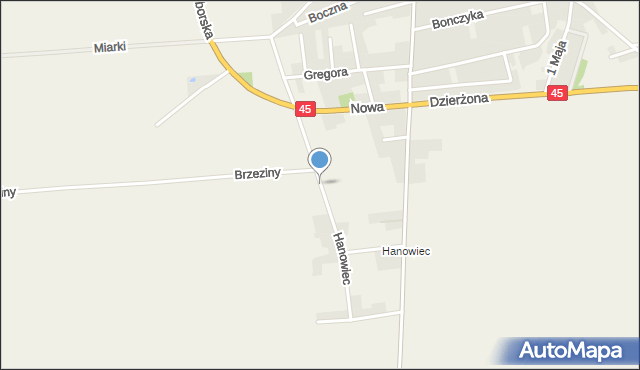 Tworków, Hanowiec, mapa Tworków
