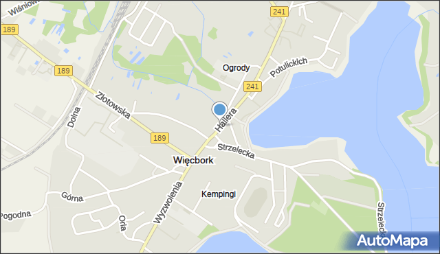 Więcbork, Hallera Józefa, gen., mapa Więcbork