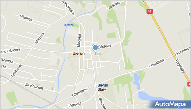 Bieruń, Hejnałowa, mapa Bieruń