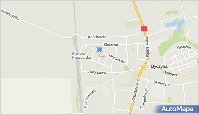 Byczyna powiat kluczborski, Herbiniusa, mapa Byczyna powiat kluczborski