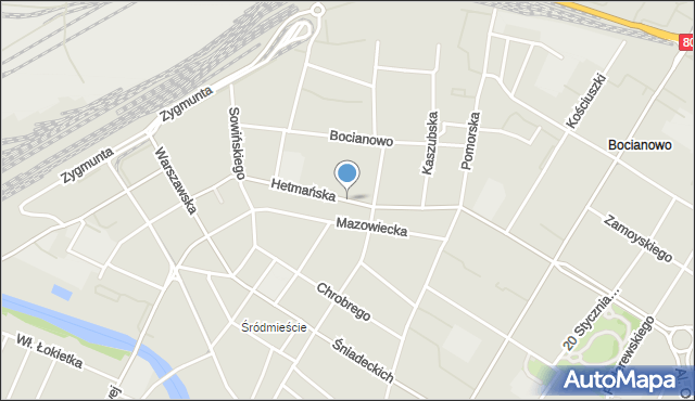 Bydgoszcz, Hetmańska, mapa Bydgoszczy