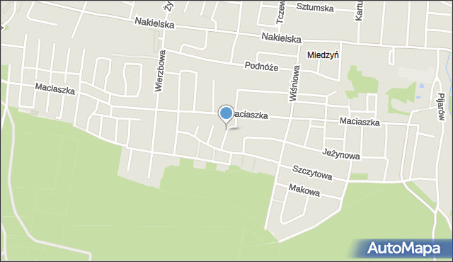 Bydgoszcz, Hebanowa, mapa Bydgoszczy