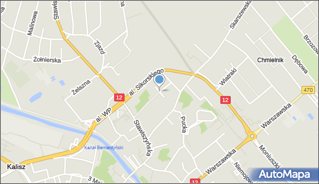 Kalisz, Helska, mapa Kalisza