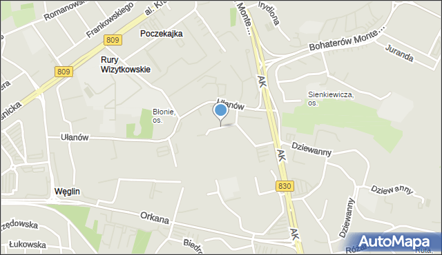 Lublin, Herbowa, mapa Lublina