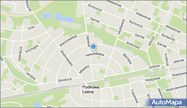 Podkowa Leśna, Helenowska, mapa Podkowa Leśna