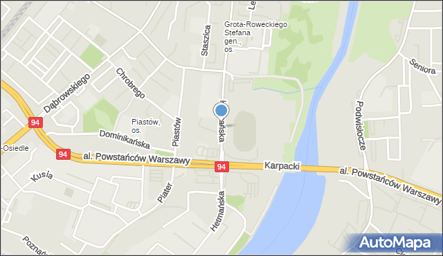 Rzeszów, Hetmańska, mapa Rzeszów