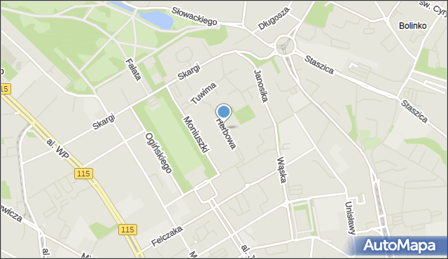 Szczecin, Herbowa, mapa Szczecina