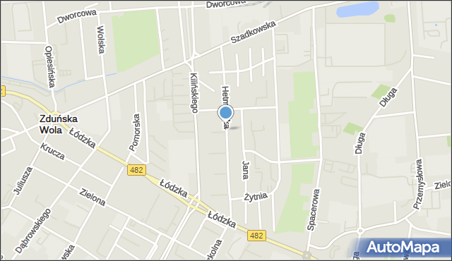 Zduńska Wola, Hetmańska, mapa Zduńska Wola