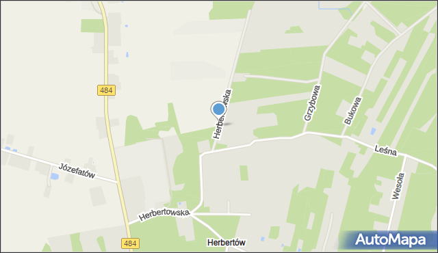Zelów, Herbertowska, mapa Zelów
