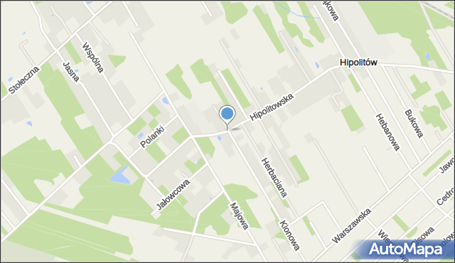 Hipolitów gmina Halinów, Hipolitowska, mapa Hipolitów gmina Halinów