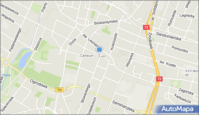 Kielce, Hipoteczna, mapa Kielc