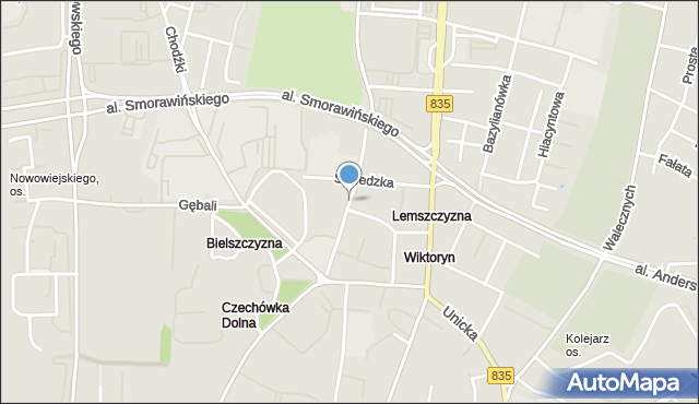 Lublin, Hirszfelda Ludwika, mapa Lublina