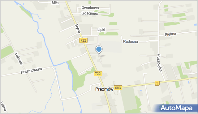 Prażmów powiat piaseczyński, Hipoteczna, mapa Prażmów powiat piaseczyński