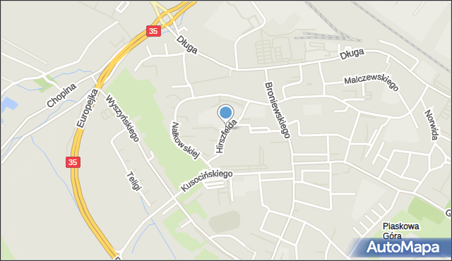 Wałbrzych, Hirszfelda Ludwika, mapa Wałbrzycha