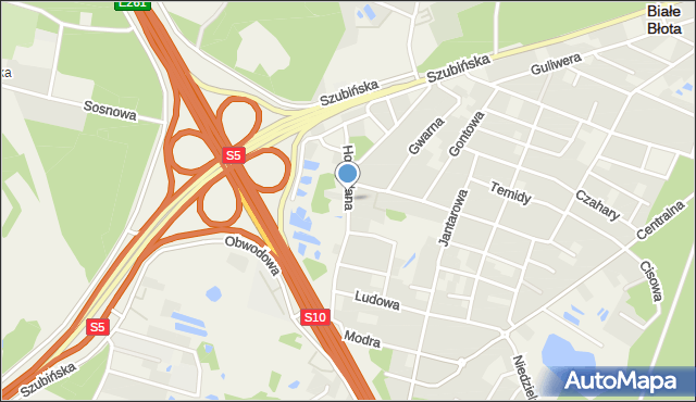 Białe Błota powiat bydgoski, Hodowlana, mapa Białe Błota powiat bydgoski