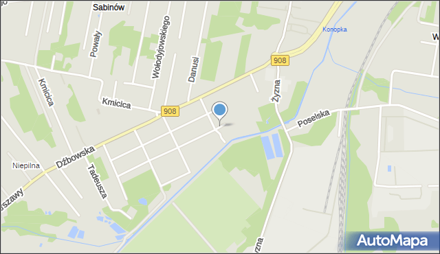 Częstochowa, Horeszków, mapa Częstochowy