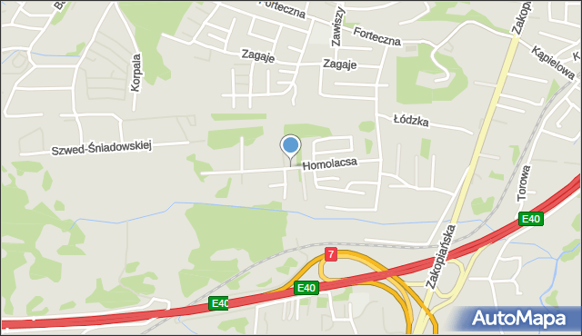 Kraków, Homolacsa Karola, mapa Krakowa