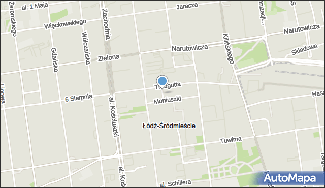 Łódź, Hotelowa, mapa Łodzi