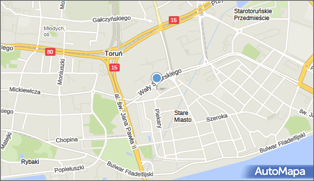 Toruń, Horzycy Wilama, mapa Torunia