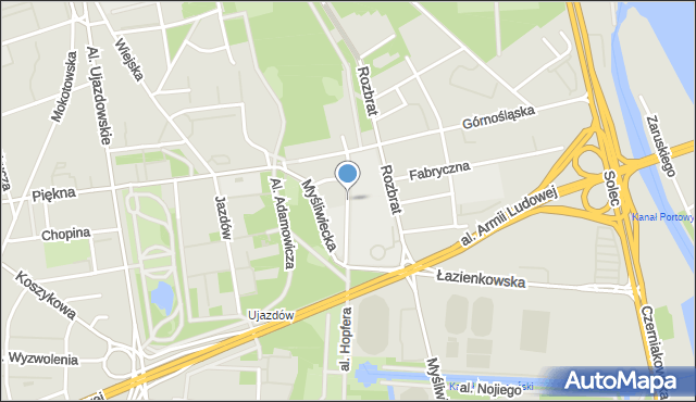 Warszawa, Hoene-Wrońskiego Józefa, mapa Warszawy
